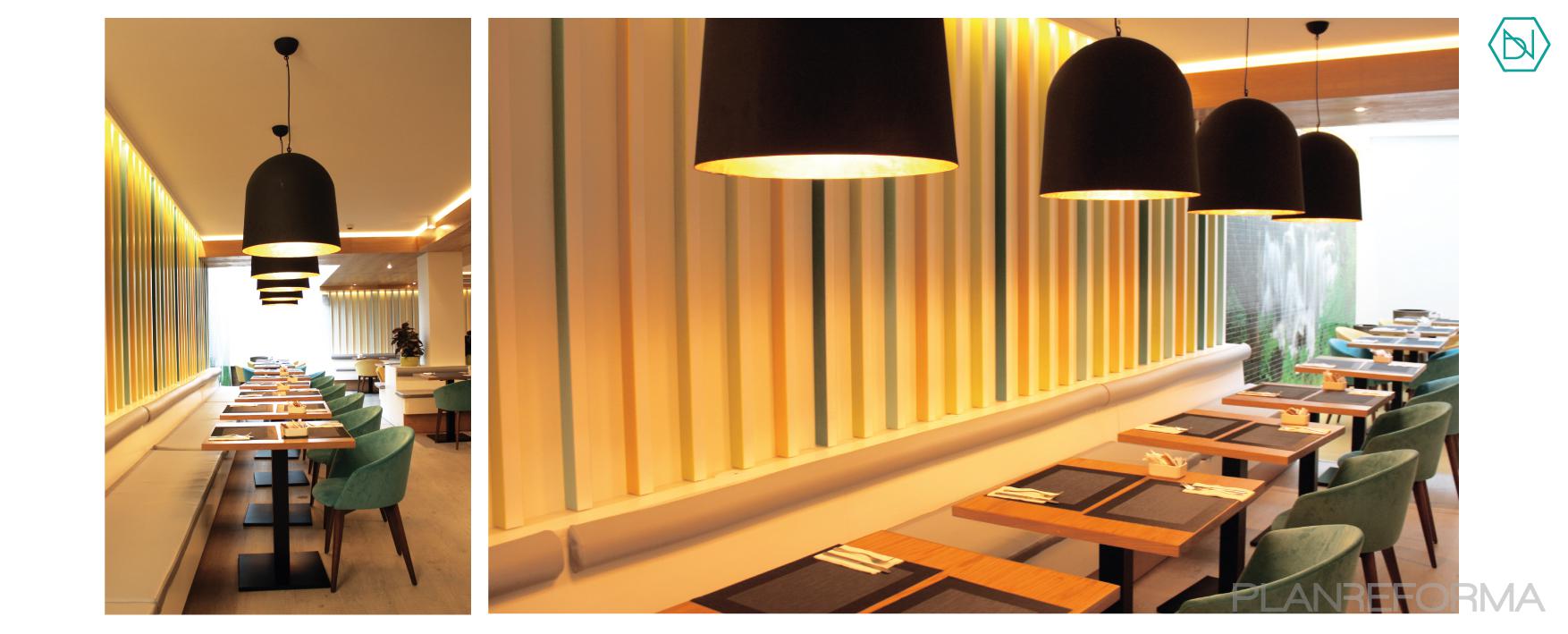 Comedor, Restaurante, Hotel style contemporaneo color ocre, amarillo, negro  diseñado por BN ARQUITECTOS  | Arquitecto 