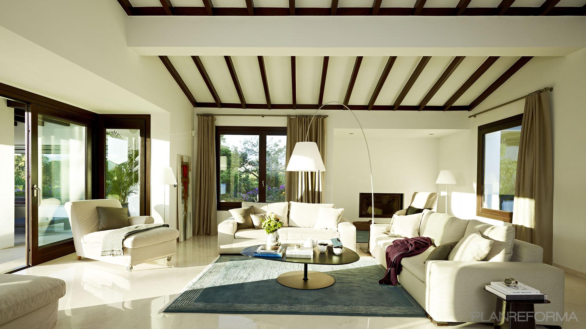Salon Estilo contemporaneo Color beige  diseñado por alejandrogimenez | Arquitecto | Copyright Alejandro Giménez Architects
