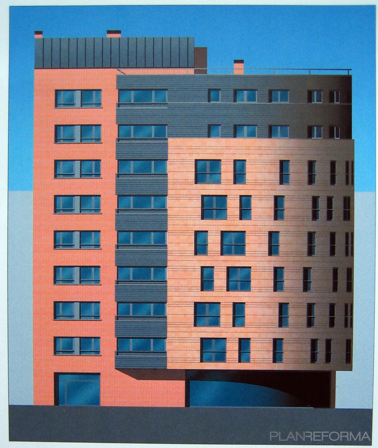 Exterior style moderno color rojo, ocre, gris  diseñado por Alfredo Melo Ayala | Arquitecto 