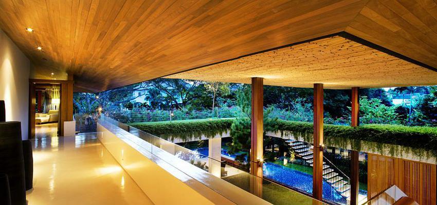 Terraza, Porche style tropical color verde, azul, marron, marron  diseñado por Alfredo Melo Ayala | Arquitecto 