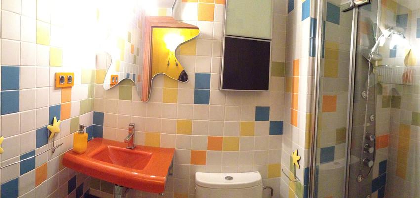 Baño style moderno color ocre, amarillo, blanco  diseñado por COVIPAR | Arquitecto Técnico | Copyright coordinació i viabilitat