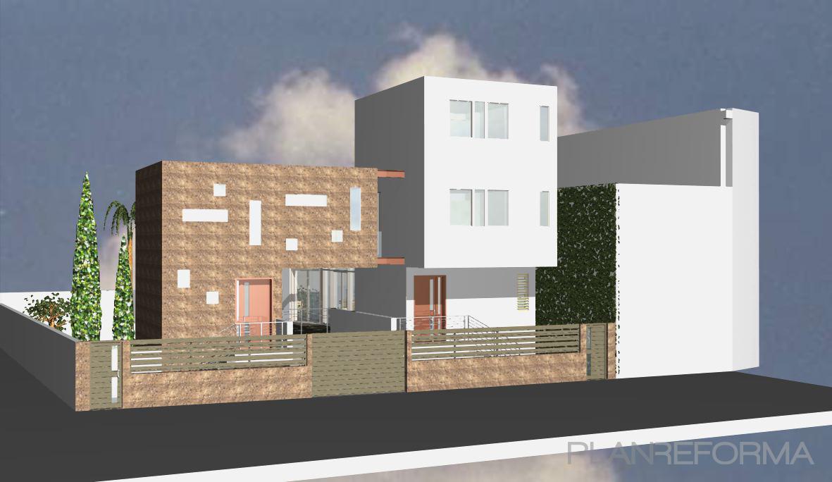 Piscina, Exterior, Jardin Estilo contemporaneo Color rojo, blanco, dorado  diseñado por ASP arquitectos | Arquitecto | Copyright Es propiedad de ASP Arquitectos