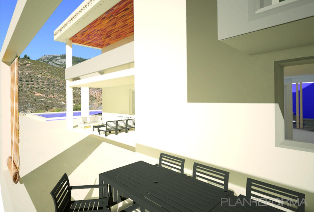 Jardin Estilo mediterraneo Color azul oscuro  diseñado por PaMSdisseny | Interiorista | Copyright imagen propia