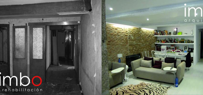 Salon Estilo moderno Color amarillo, blanco  diseñado por IMBO Arquitectos SL | Arquitecto | Copyright Imagen propia