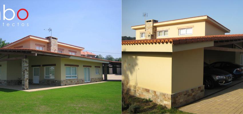 Exterior Estilo contemporaneo Color marron, amarillo  diseñado por IMBO Arquitectos SL | Arquitecto | Copyright Imagen propia