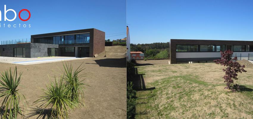 Exterior Estilo moderno Color marron, blanco, negro  diseñado por IMBO Arquitectos SL | Arquitecto | Copyright Imagen propia