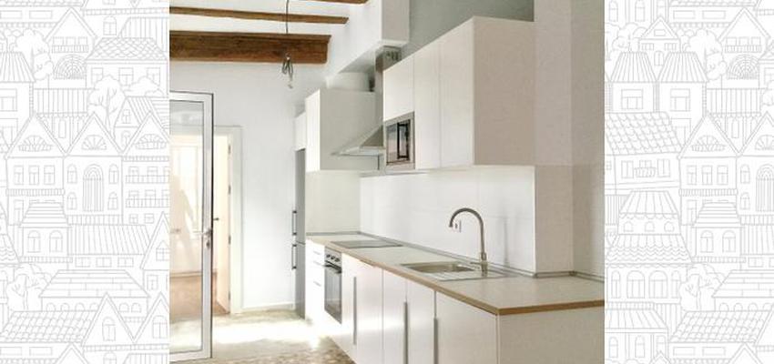 Cocina Estilo eclectico Color beige, blanco, gris  diseñado por Clara Cabrera Arquitecta | Arquitecto 