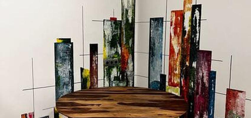 Estudio Estilo contemporaneo Color naranja, azul oscuro, bronce  diseñado por Interiorismo sierra de Madrid - Susana Valdeco | Interiorista 