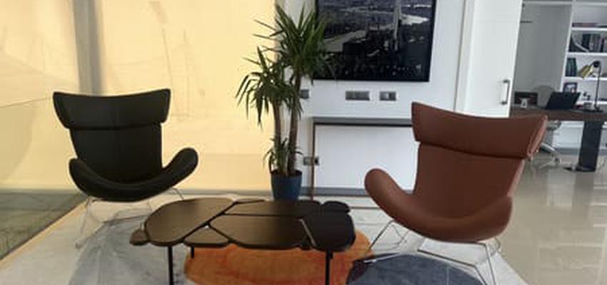 Salon Estilo moderno Color naranja, azul oscuro, plateado  diseñado por Interiorismo sierra de Madrid - Susana Valdeco | Interiorista 
