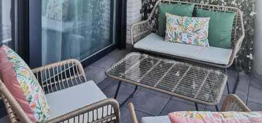 Terraza Estilo tradicional Color rosa  diseñado por Interiorismo sierra de Madrid - Susana Valdeco | Interiorista 