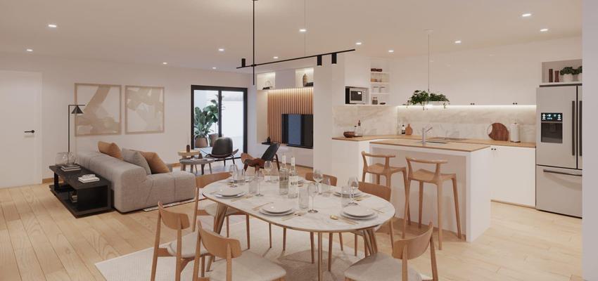 Comedor Estilo moderno Color ocre, verde, violeta  diseñado por SKY PRUNUS | Reformista, constructor | Copyright SKYPRUNUS