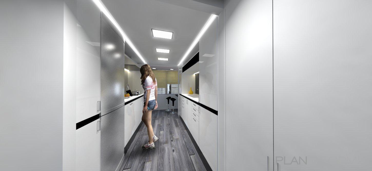Cocina Estilo moderno Color blanco, negro, dorado  diseñado por PABLO GONZALEZ GALANT | Arquitecto | Copyright Propiedad de Mimic Estudio. Pablo González Galant
