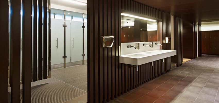 Baño, Vestidor Estilo contemporaneo Color azul cielo, marron, gris  diseñado por DECONS | Gremio | Copyright DECONS