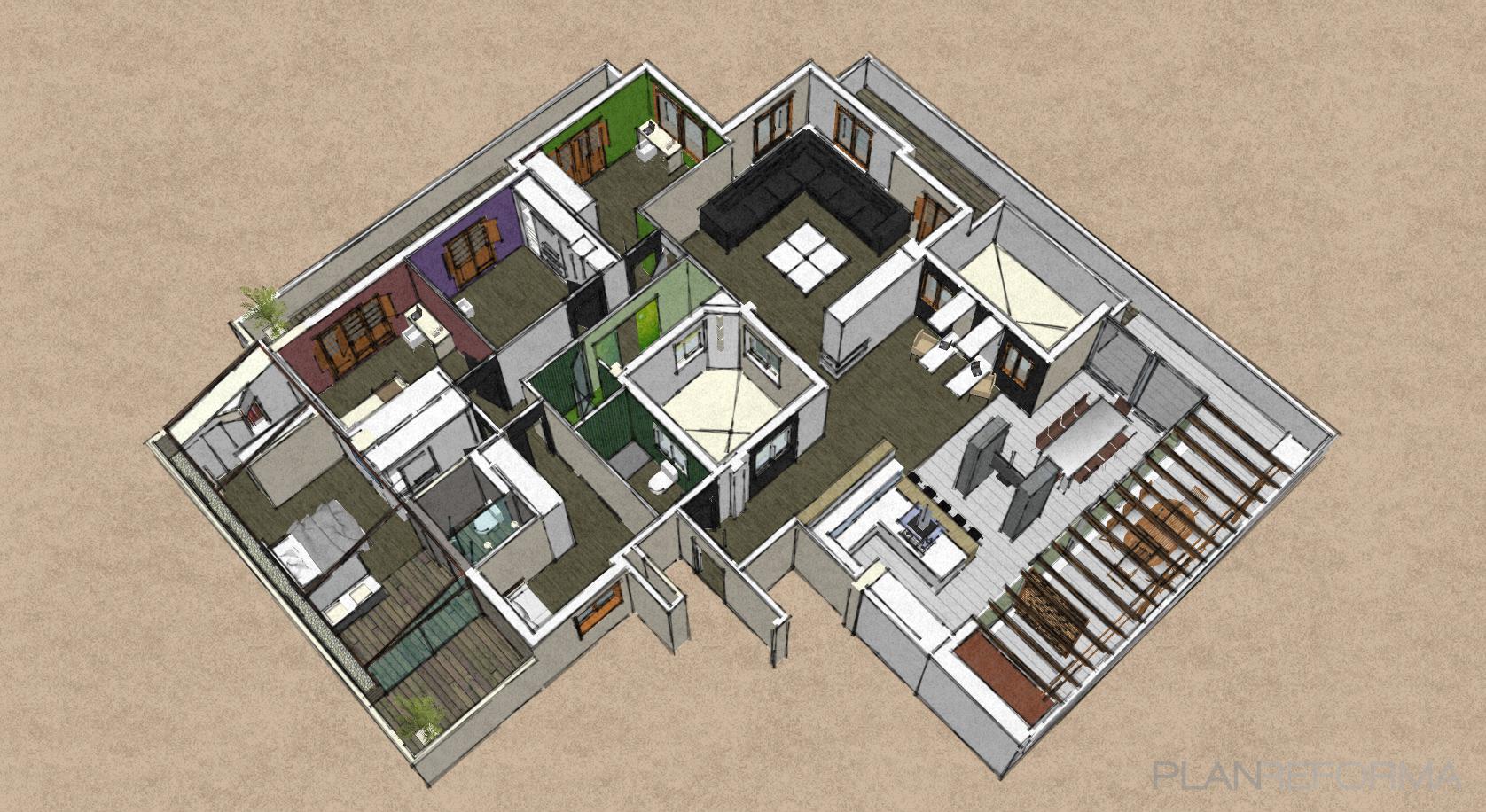 style contemporaneo color beige, gris, gris  diseñado por Estudio Plano 0 | Interiorista 
