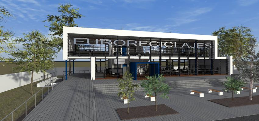 Exterior style moderno color azul, blanco, gris  diseñado por Joaquincastro/arquitectos | Arquitecto 