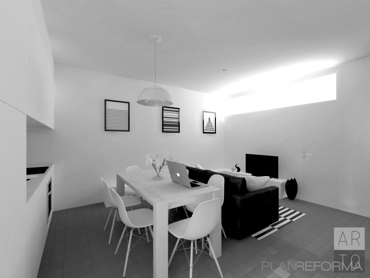 Salon Estilo contemporaneo Color gris, gris, negro  diseñado por Luis Sanchez Olivares | Arquitecto 