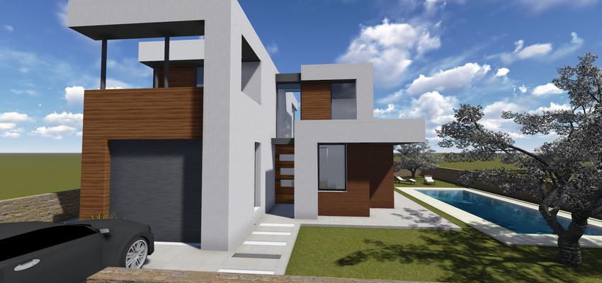 Exterior style contemporaneo color marron, blanco  diseñado por AREA, estudi d'arquitectura. Marcel Torres | Arquitecto 