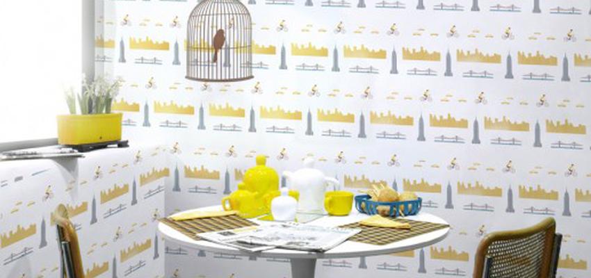Cafeteria style vintage color amarillo, marron, blanco, gris  diseñado por Coordonne | Marca colaboradora | Copyright Coordonne