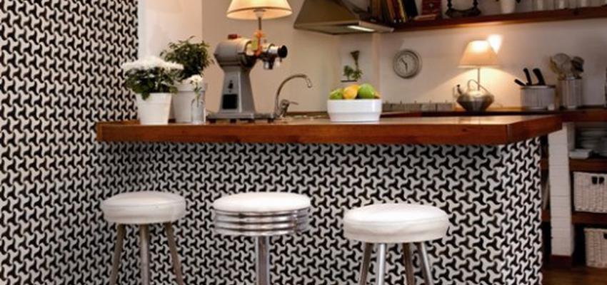 Cafeteria style vintage color marron, blanco, negro  diseñado por Coordonne | Marca colaboradora | Copyright Coordonne