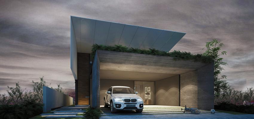 Porche, Exterior, Jardin Estilo moderno Color marron, gris, plateado  diseñado por Puzzle · Urbano | Gremio | Copyright PROYECTOS P·U