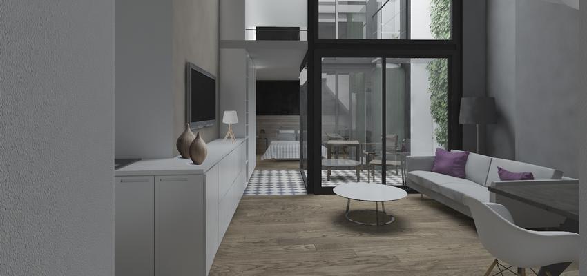 Salon Estilo moderno Color marron, gris, gris  diseñado por Cristina | Arquitecto | Copyright Soy autora y propietaria de esta imagen