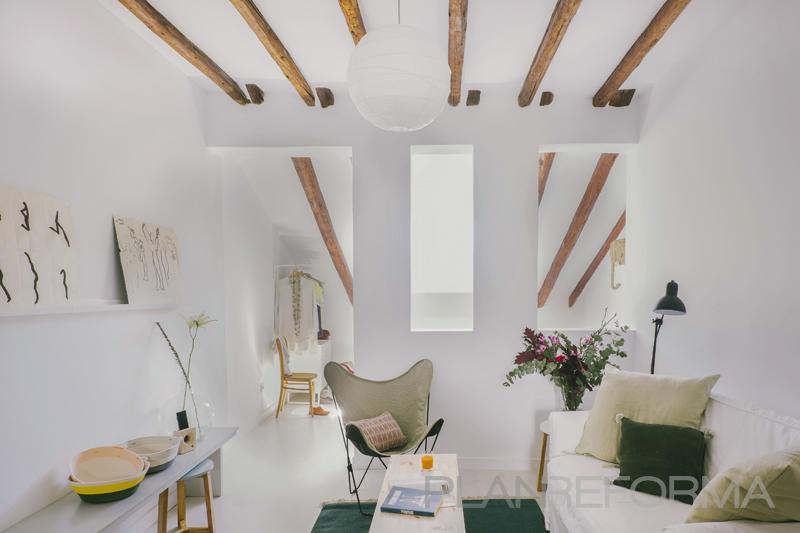 Dormitorio, Salon Estilo mediterraneo Color verde, beige, marron, blanco  diseñado por Nimú, equipo de diseño | Interiorista | Copyright WWW.NIMU.COM.ES
