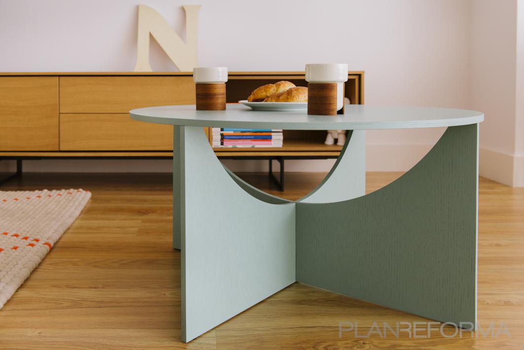 Salon Estilo moderno Color turquesa, marron, blanco  diseñado por Nimú, equipo de diseño | Interiorista | Copyright Fotos de Nimú, equipo de diseño