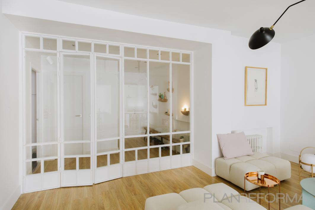 Recibidor, Salon Estilo moderno Color marron, blanco  diseñado por Nimú, equipo de diseño | Interiorista | Copyright Fotos de Nimú, equipo de diseño