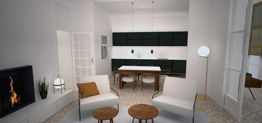 Salon Estilo moderno Color rosa, verde, plateado  diseñado por Leira Design | Interiorista | Copyright LeiraDesignStudio