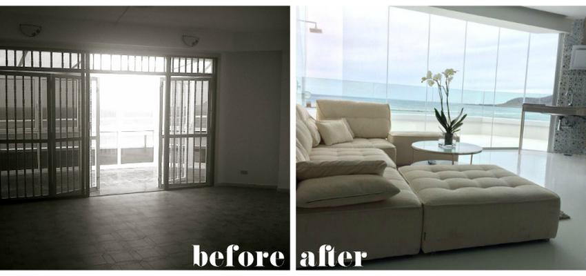 Terraza, Cocina, Salon style contemporaneo color turquesa, beige, gris  diseñado por MIME | Arquitecto 