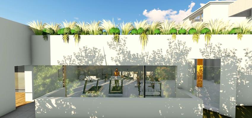 Jardin Estilo moderno Color verde, verde, turquesa  diseñado por Obrasa Diseño de interiorismo | Gremio | Copyright AG STUDIO