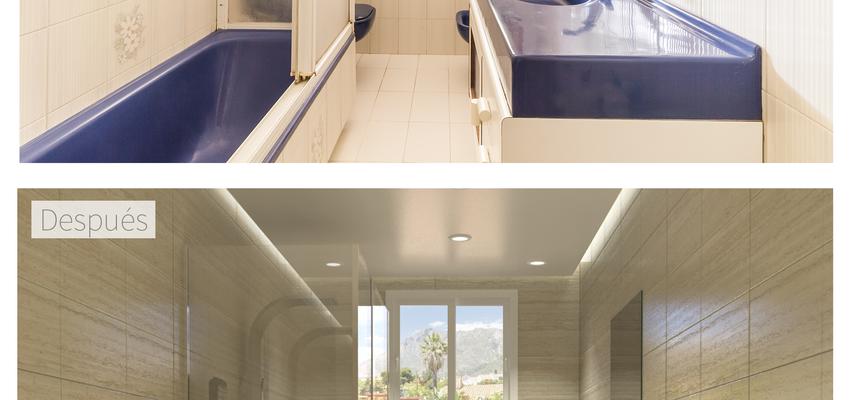 Baño Estilo moderno Color amarillo, amarillo, verde  diseñado por Obrasa Diseño de interiorismo | Gremio | Copyright SI