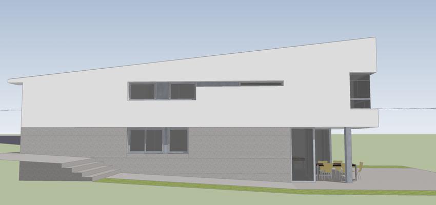 Exterior style contemporaneo color blanco, gris  diseñado por Barallobre y Garrido Arquitectos | Arquitecto 