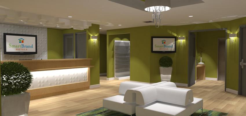 Hotel style moderno color marron, verde, blanco  diseñado por Julia Design | Interiorista 