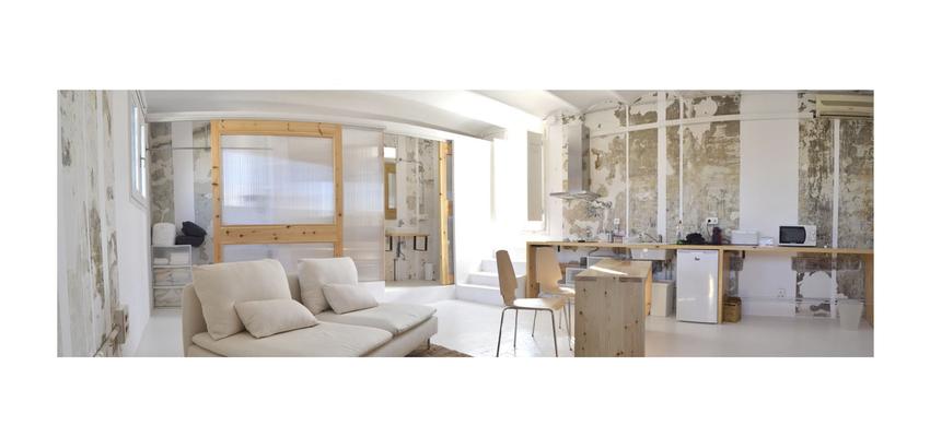 Salon Estilo contemporaneo Color amarillo, beige, plateado  diseñado por TRANSVERSAL ARQUITECTOS | Arquitecto 