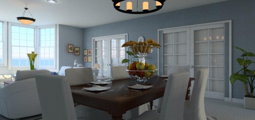 Comedor style contemporaneo color azul cielo, beige, blanco, negro  diseñado por MGC Diseño de Interiores | Interiorista 