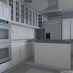 Cocina style contemporaneo color beige, blanco, gris