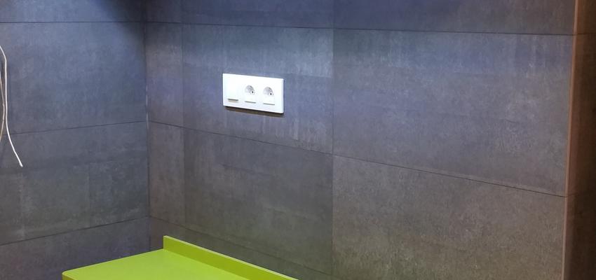 Cocina Estilo moderno Color rojo, verde, gris  diseñado por David Fernández Mora | Gremio | Copyright SOY PROPIETARIO