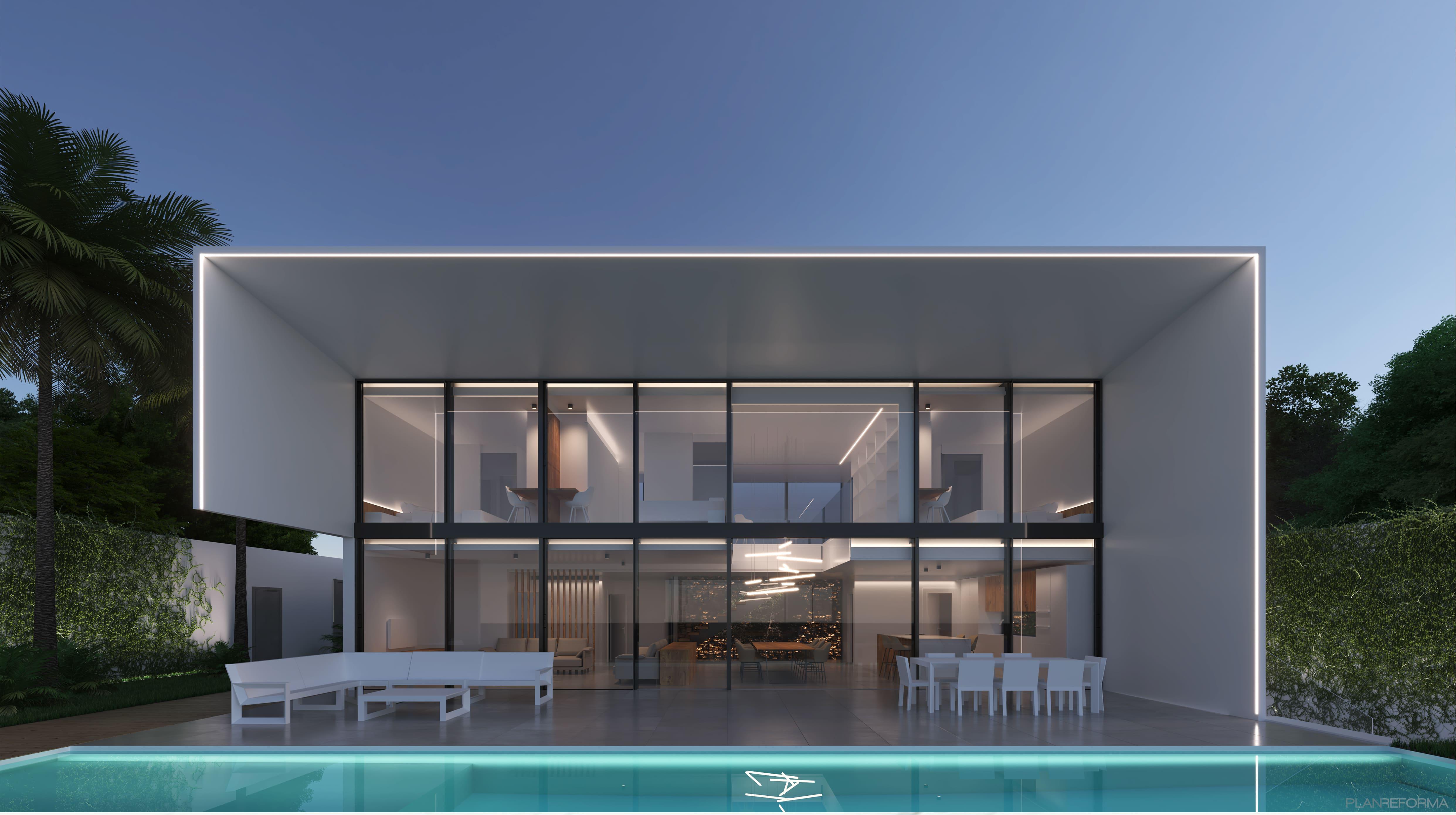 Exterior Estilo mediterraneo Color verde, azul cielo, gris