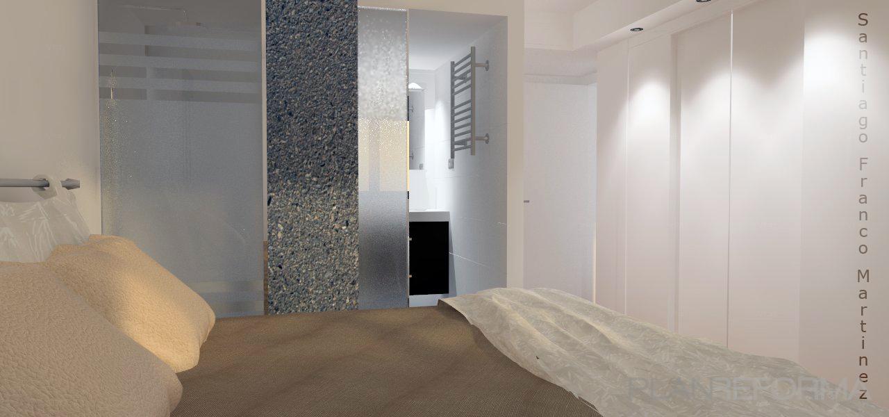 Baño, Dormitorio style contemporaneo color beige, marron, blanco, gris  diseñado por santiago franco | Interiorista 