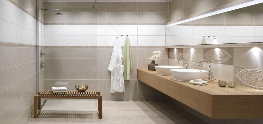 Baño Estilo moderno Color marron, beige, gris  diseñado por Lucrum Gaudium Reformas Integrales | Gremio | Copyright Lucrum
