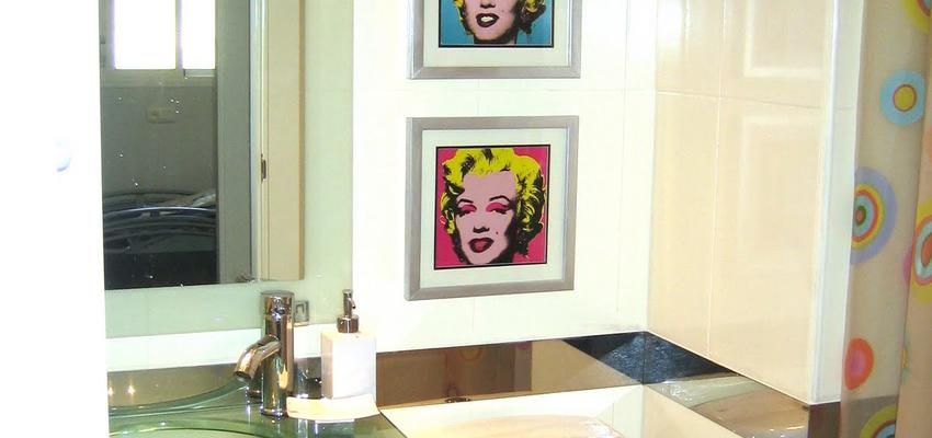 Baño Estilo moderno Color amarillo, rosa, blanco  diseñado por Lucrum Gaudium Reformas Integrales | Gremio | Copyright Lucrum