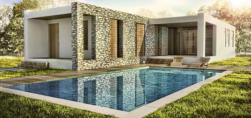 Exterior, Jardin style moderno color verde, marron, blanco, gris  diseñado por Sergio Sanroma Tato | Arquitecto 