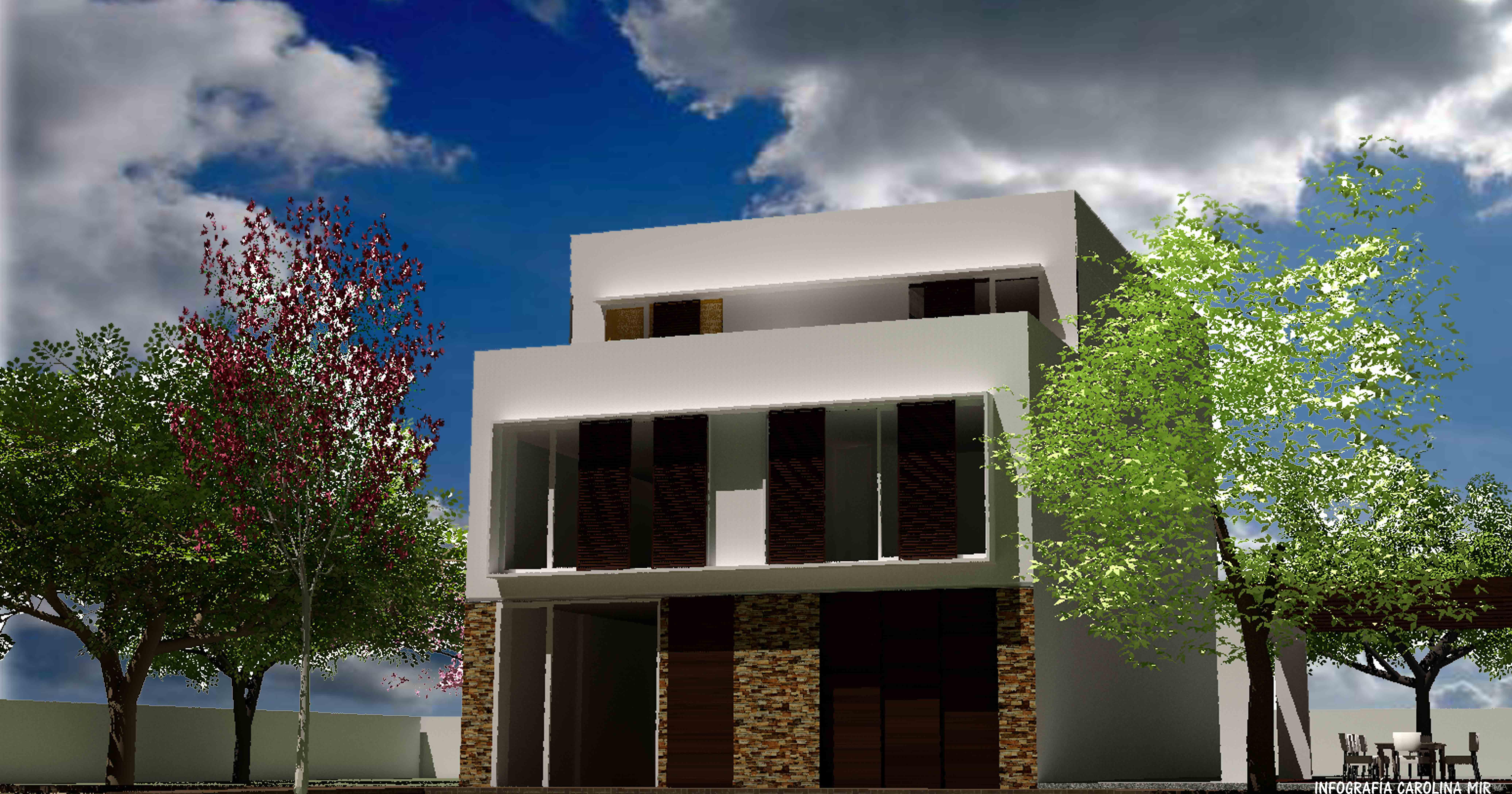 Exterior Estilo moderno Color marron, marron, blanco  diseñado por sustentARQ | Arquitecto 
