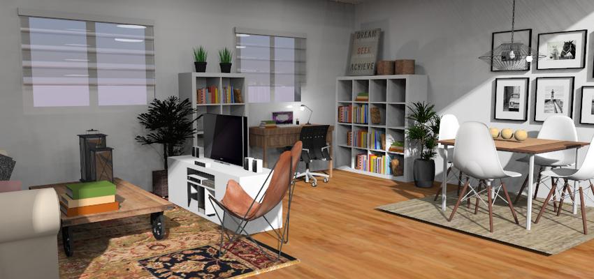 Salon Estilo eclectico Color ocre, gris  diseñado por ATPO | Ingeniero | Copyright ATPO