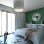 Dormitorio Estilo contemporaneo Color verde, blanco