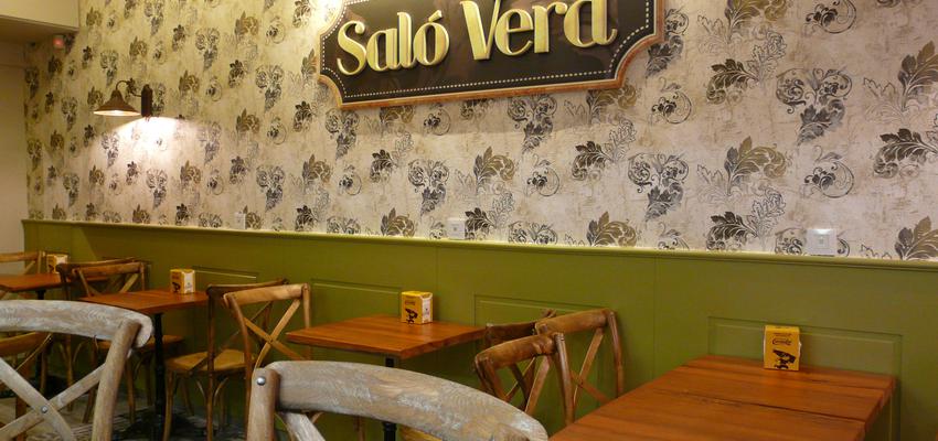 Bar Estilo vintage Color amarillo, verde, marron  diseñado por SAF ARQUITECTURA | Arquitecto | Copyright Gemma Sala Llorens