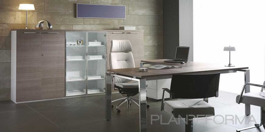 Oficina Estilo moderno Color marron, marron, marron, plateado  diseñado por Montse | Decorador 