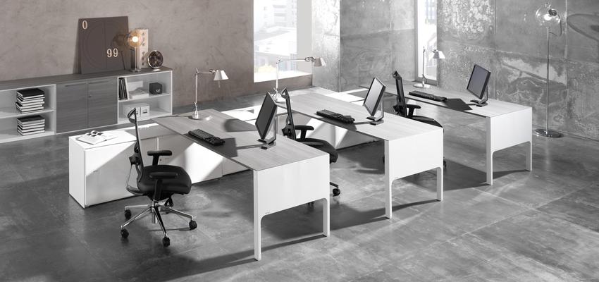 Oficina Estilo moderno Color blanco, gris, negro  diseñado por Montse | Decorador 