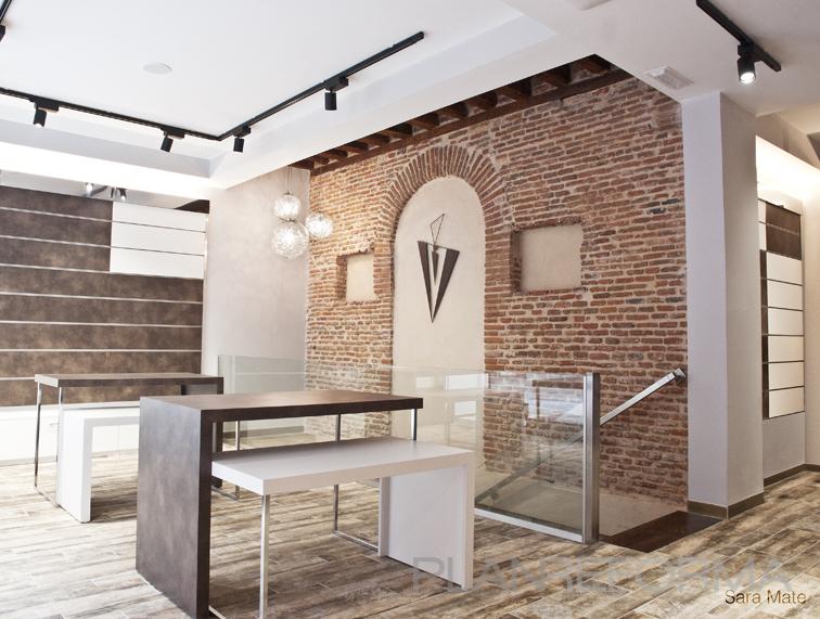 Tienda style eclectico color beige, marron, marron, blanco, gris  diseñado por MACOR | Arquitecto | Copyright Sara Mate